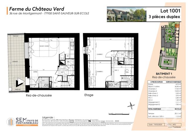 Appartement F3 à vendre - 3 pièces - 88.1 m2 - ST SAUVEUR SUR ECOLE - 77 - ILE-DE-FRANCE - Century 21 Domaine Du Parc